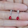 Ruby Drop Diamond Earrings