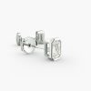 [Valentine’s Day Gift]Bezel Set Emerald Cut Lab-Grown Diamond Stud Earrings