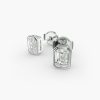 [Valentine’s Day Gift]Bezel Set Emerald Cut Lab-Grown Diamond Stud Earrings